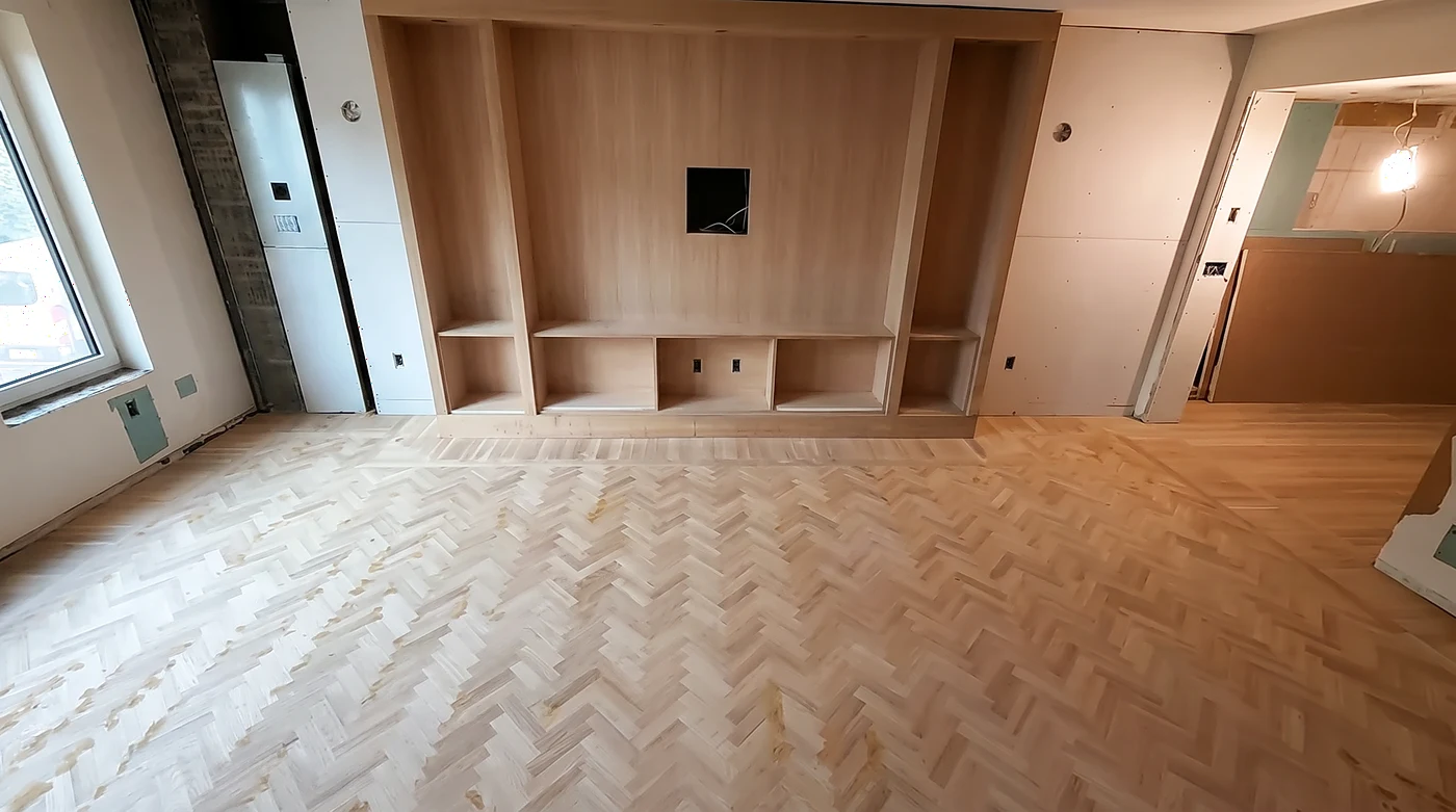 Herringbone Hardwood Installation in Greater Boston