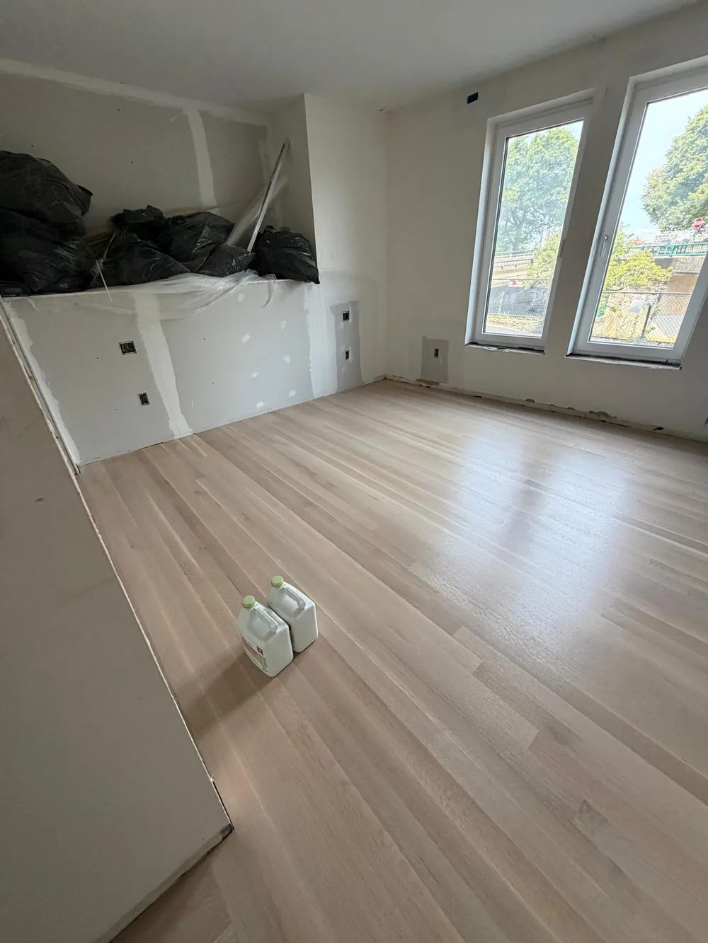 New hardwood installation, light finish