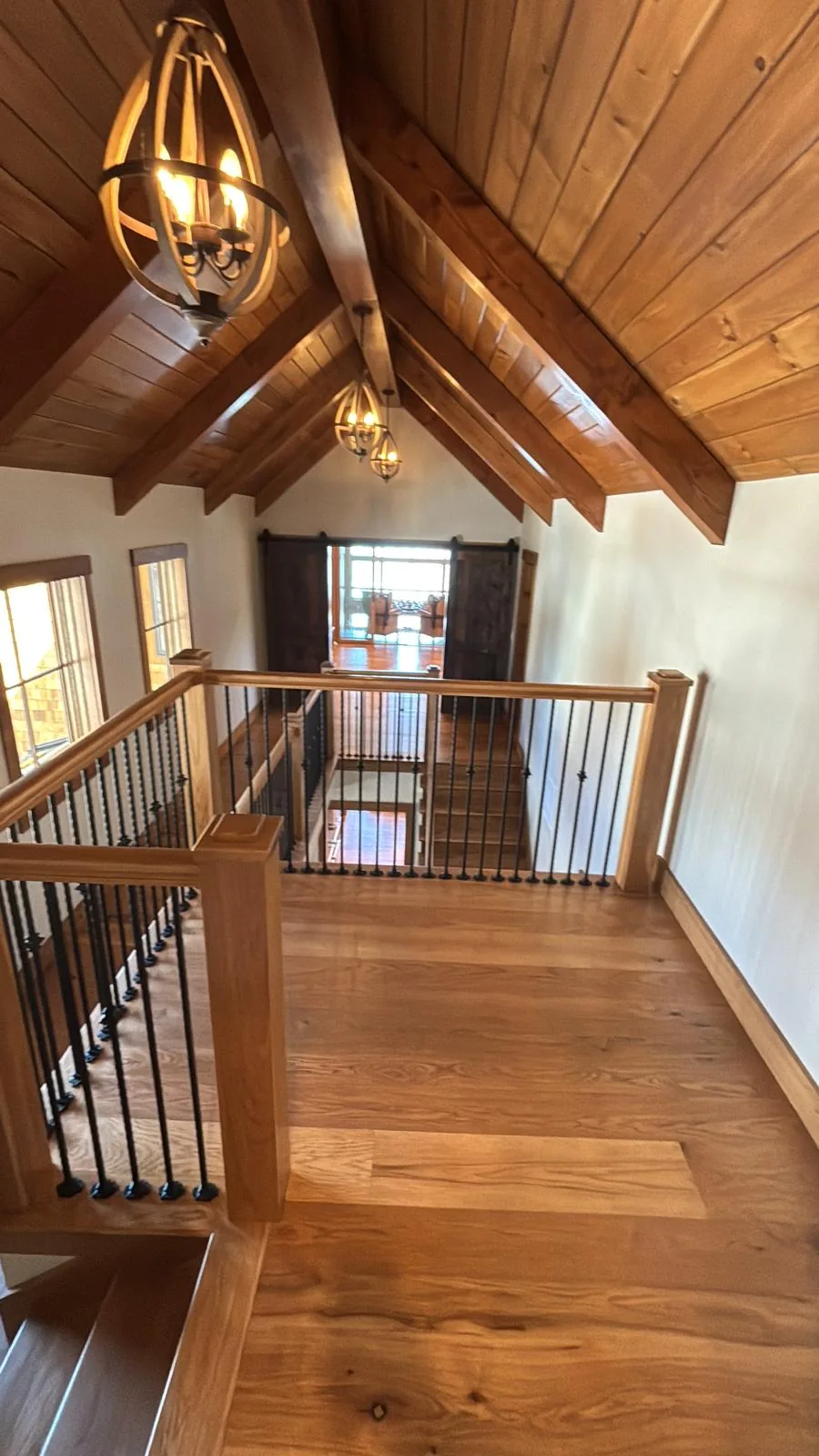 Refinished hardwood stairs
